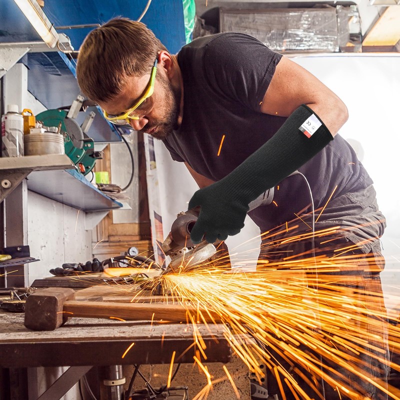 MECCANIXITY Cut Resistant Sleeves with Gloves, 42cm Arm Protection Sleeve