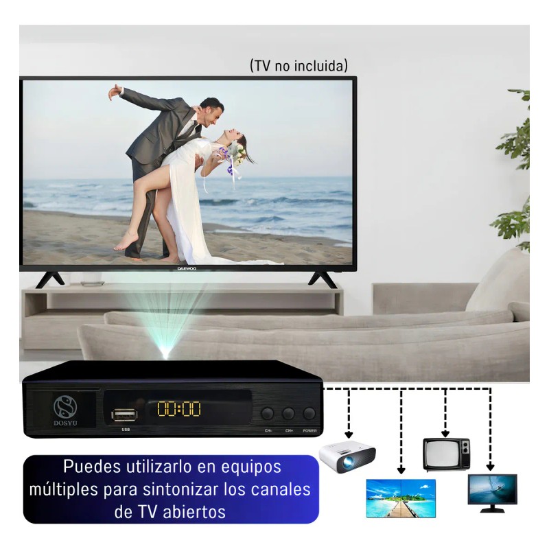 Decodificador Tv Convertidor Digital Full Hd 1080p Señal Analoga A