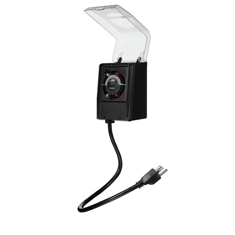 NSi RHB32RC Indoor/Outdoor 15-Amp Plug-in Heavy Duty Mechanical Timer, Clear