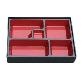Fun World Toys Japanese 5 Compartment Bento Box 27 x 21cm, Portable Food Container for School, Office and Picnic