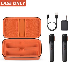 Boobowl Bluetooth Microphone Wireless Case Digital Microphones, Portable Wireless Mic Box for Rechargeable Battery, Receivers, Adapter (Bag Only)-Orange