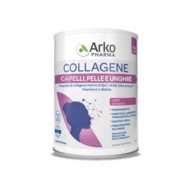 Arkopharma Collagene Capelli, Pelle e Unghie - Integratore Alimentare in Polvere, Collagene Marino con Acido Ialuronico, Vitamina C e Biotina - 1 Confezione da 260g
