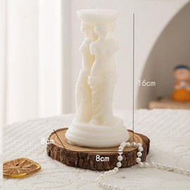 Polyhedral Venus Statue Scented Candle,250G Roman Goddess Pillar Aesthetics Aroma Soy Wax Decorative Candle for Table Photo Prop Birthday Gift,Prefect for Meditation Stress Relief Mood Boosting