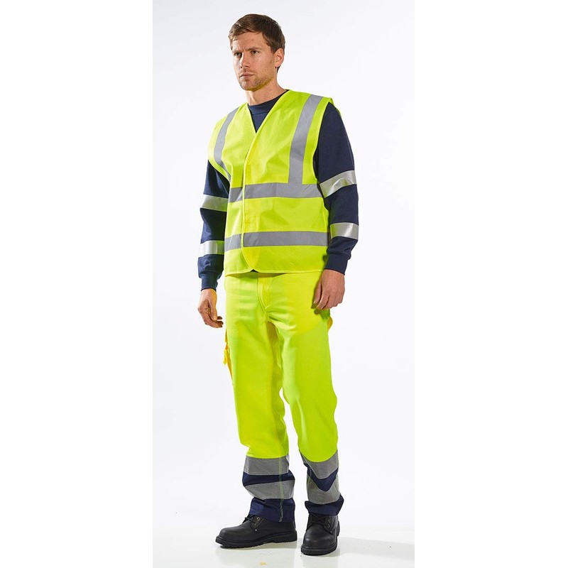 Portwest C470YER4X/5X Hi-Vis Two Band and Brace Vest, Regular, 4X-Large/5X-Large,