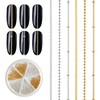 6 Strips Nail Chain Charms, 3D Metallic Chain Nail Charms,