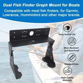 AUTOVIC Universal Adjustable Dual Fish Finder Graph Mount for Boats