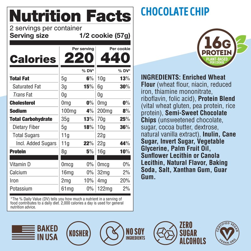 Lenny & Larry's Protein Cookie, [Chocolate Chip], Chewy Soft Baked,