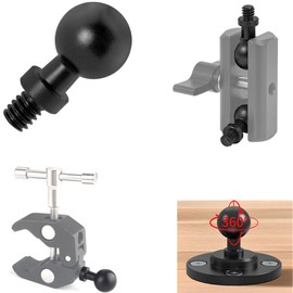 17mm to 1/4" Ball Joint Adapter Ball Head Camera Screw Extension Angle Change 360° Adapter Extension Photography Support for Car Smartphone Navigation GPS Bracket Camera Accessories Tripod Selfie