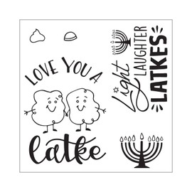 Sizzix 663167 Framelits Die Set with Stamps Love You A Latke, 5-Pack, Multicolor