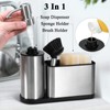 Oriware Kitchen Sink Caddy with Soap Dispenser, Multi-Purpose Liquid Dish