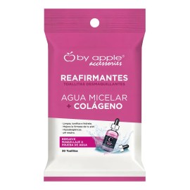 Toallitas Desmaquillantes Con Agua Micelar + Colágeno By Apple 30 Piezas