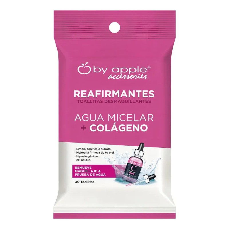 Toallitas Desmaquillantes Con Agua Micelar + Colágeno By Apple 30