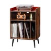 Happybuy Record Player Stand, with LED Light, 3 Tiers Turntable
