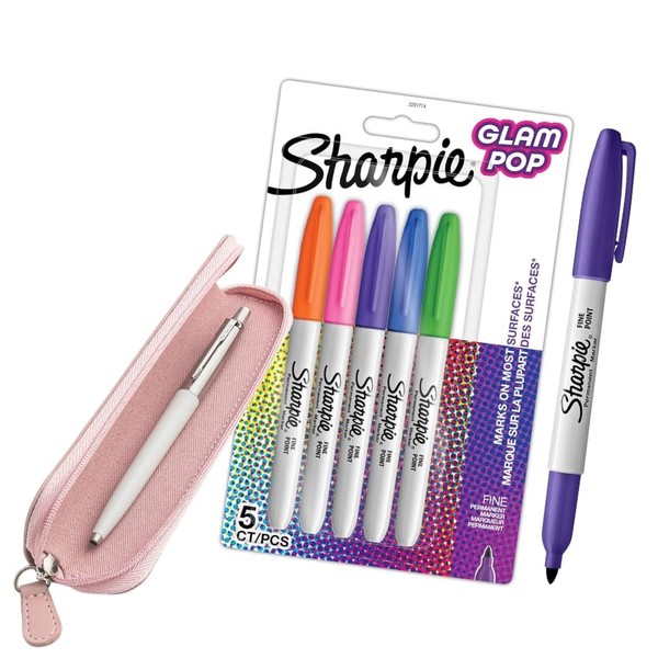 Sharpie School Supplies Permanent Marker with Parker Jotter White Pen