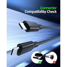 65 W power supply suitable for HP Elitebook 840 860 1040 865 845 835 830 650 655 640 645 G9 G10, Probook 450 455 440 445 G9 G10 Fortis 14, Pro x 360 435 Fortis 11, Elite x360 830 G9 G10 Charging Cable