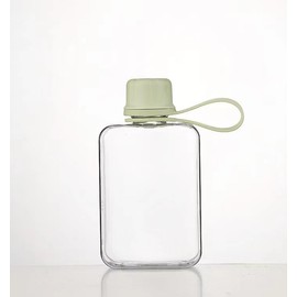 IDIDG Flat Water Bottle Travel Flask Portable 8.2 oz BPA Free Tritan Square Small Water Bottles Leakproof Slim Water Bottle for Purse Travel Pocket Sports Fitness (Green, 8.2 OZ)