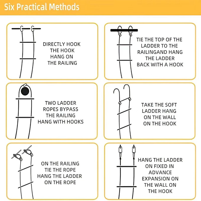 9.8ft Fire Escape Ladder, Emergency Safety Rope Ladder for Windows,