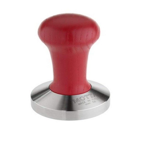 Motta 8100/R Professional Flat Base Coffee Tamper, 58mm, Red Handle
