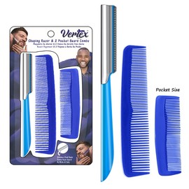 Pocket Beard Comb For Men - Grooming Combs For Travel Razor Mustache Trimmer Straight Edge Mens Beards Shaping Tool Mustaches Edger Razors Stainless Steel Straightener Goatee