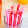 Prurex 100 Pack Thick 8mm Red Heart Straws - Wedding
