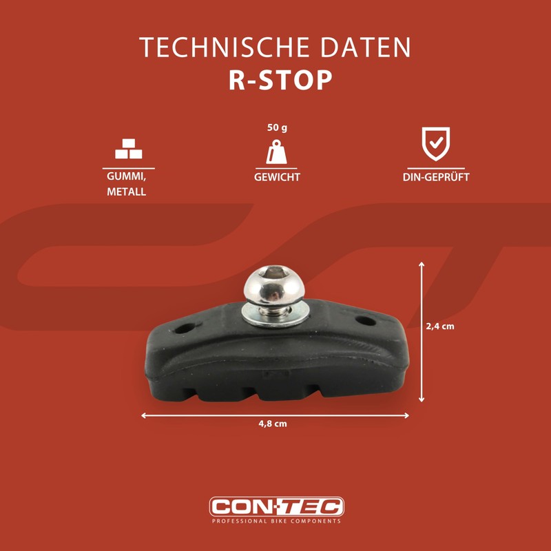 CONTEC Brake Shoe R-Stop, R-Brakes Medium Compound, Medium Hard Rubber