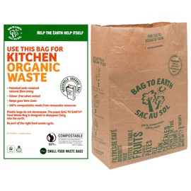 Bag to Earth -Kitchen Food Waste Bag, Set of 2 - Compostable, Leak-Resistant, 3.0 Gallons, 60 Count