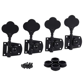 Cloverleaf Right Handed 4R Bass Guitar Tuners Bass Tuning Machine Heads Bass Tuning Keys Pegs for American Standard/Highway One Series Basses Black
