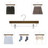 Nature Smile Wooden Pants Skirt Trousers Hangers with Clips (10Pcs