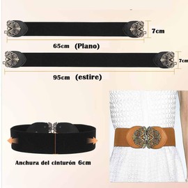 GeorgeX Cinturón Elástico Ancho para Mujer Cinturón Clásico sin Hebilla para Decoración de Vestidos de Mujer - Marrón