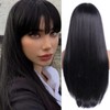 Queentas 24 Inch Long Black Wig Straight Wigs for Women