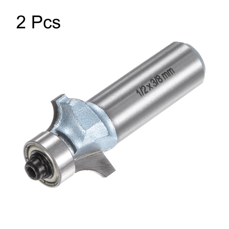 sourcing map 2pcs Roundover Router Bit 1/4 Shank 3/16" Radius