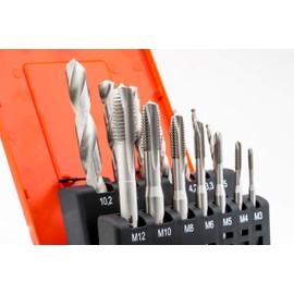 BaerCoil BAER Tap and Die Set HSSG: Machine Tap Through Hole Core Hole Drill Bit M3 - M12 Tap Set - Tap Cutting Set - Drill Machine Tap - Thread