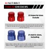 44 Pcs Inch and Metric Thread Checker, Aluminum Alloy Red