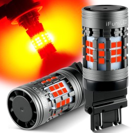iFunyLED 2PCS 3157 LED Bulb, Super bright 3156 3056 3057 3047 3457 4157 LED, Anti Hyper Flash CANBUS Error Free, Replacement Light Kit Set for Car Tail Brake Lights - Red