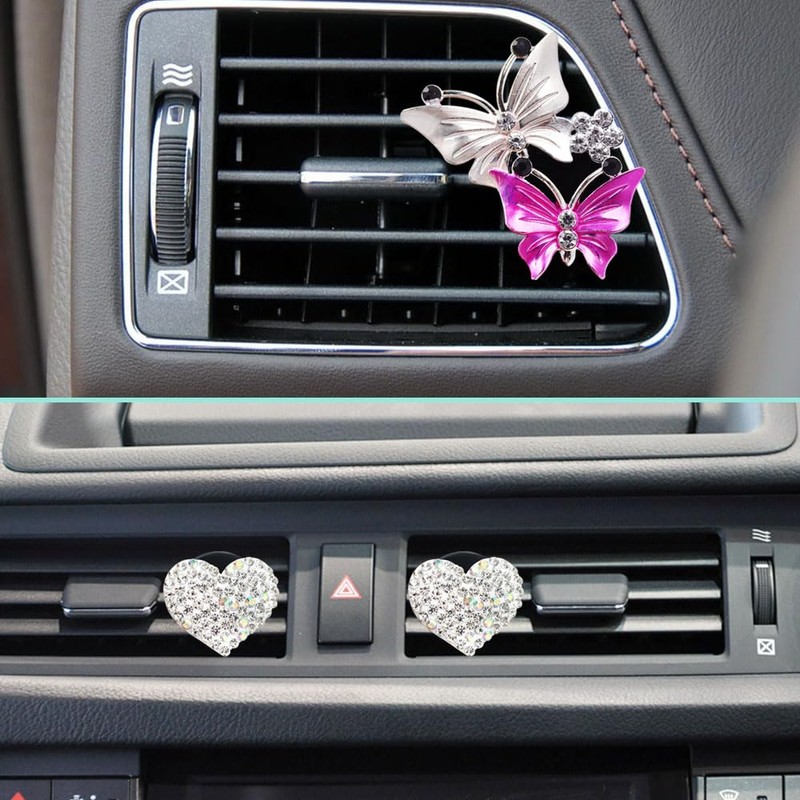 findTop 4 Piezas Clips de Ventilación de Coche, Female Bling