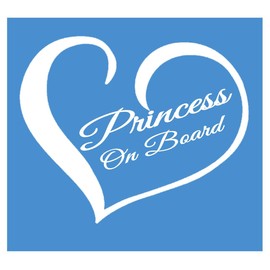 EZ-STIK Heart Princess on Board M430 6" Sticker Decal Baby on Board Sign