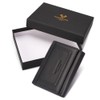 HUMERPAUL Men's RFID Blocking Tri-Fold Genuine Leather Wallet with 9