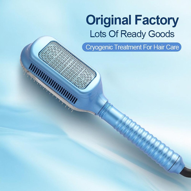 Hair Straightener Brush Ice Therapy Professional Negative Ion Cold Wind