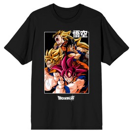 Dragon Ball Goku Super Saiyan Character Men’s Black T-Shirt-XL
