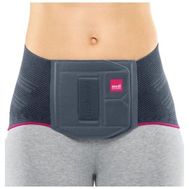 medi Lumbamed Plus Back Brace for Women | Lumbar Support Brace for Stabilisation with Vario-Flex Pad | Colour: Silver | Size: II | Moisture Regulating and Breathable