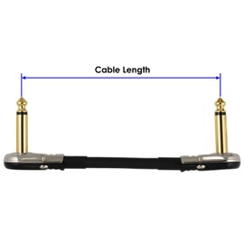 6-Pack 8" Castline Gold Mogami 2524 Guitar Pedal Board Patch Cable TS Low Profile Pancake Connector