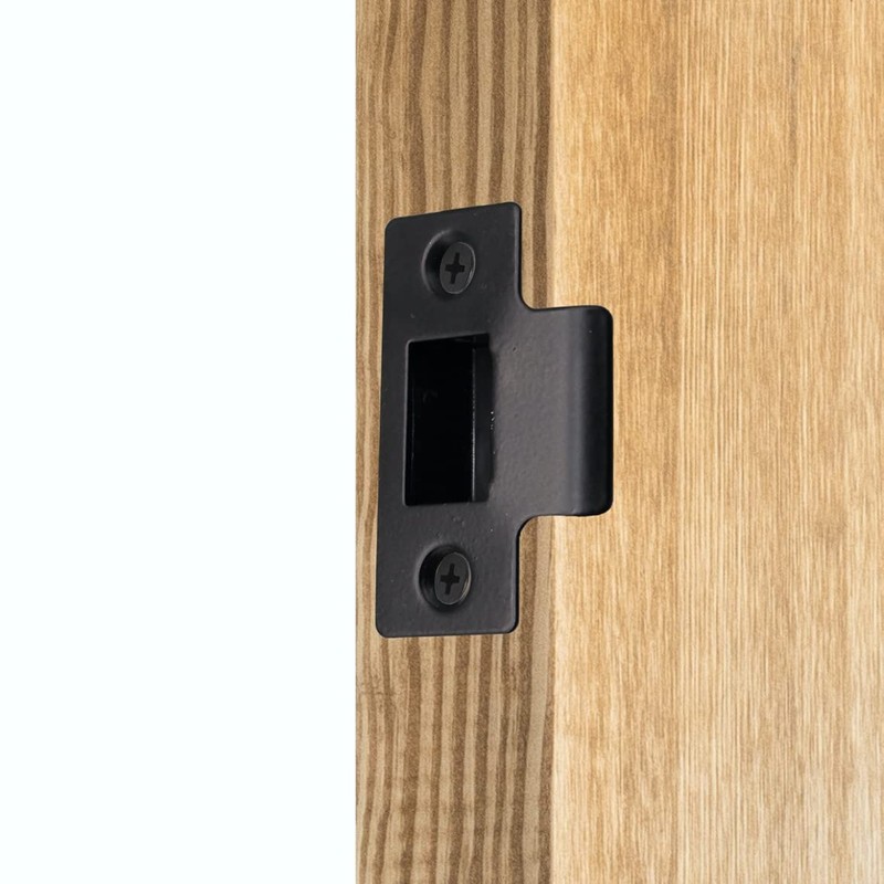 Strike Plate Matt Black Latch Door Frame + Dust Box