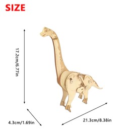 Andux 3D Wooden Puzzles Assembly Model Set Wooden Building Craft Kit Toy for Children Educational DIY STEM Toy MZDWPT-01 (Brachiosaurus)