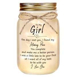 Rxyjlhjx Thoughtful Girlfriend Gift - Mason Jar Night Light for My Girl, Unique Birthday Valentine's Day Christmas & Thanksgiving for Her, Long Distance Relationship Gift Ideas