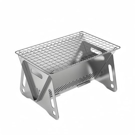 Mini Camp Grill, Portable Stainless Steel Grill, Portable Mini Grill for Outdoor Camping（Large）