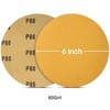 CowboyBOB 100 PCS 6 Inch Gold PSA Sanding Discs 80