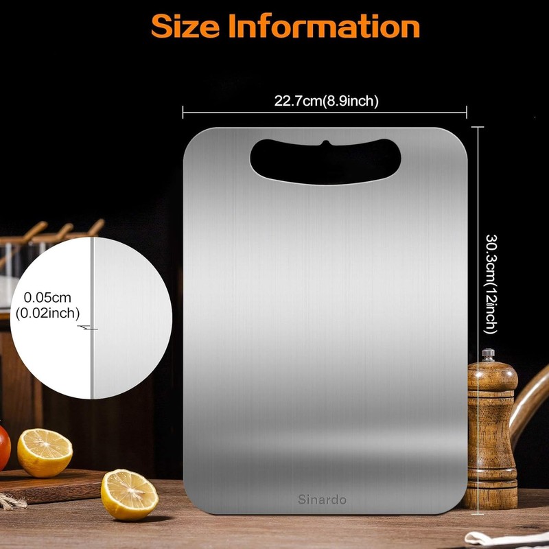 Titanium Cutting Board, Double Sided Medical-grade, Pure