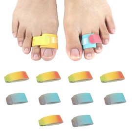 10PCS Toe Straighteners for Bent Toes,Hammer Toe Corrector,Hammer Toe Straighteners,Toe Separators,Broken Toe Support for Correcting Spreaders Toes for Men Women Hammer Foot Finger(Rainbow Color)