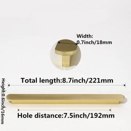 SYZOW 6 Pack Gold Drawer Pulls Brushed Gold Cabinet Pulls,Kitchen Cabinet Handles for Kitchen Cupboard Door, Hole Center 192mm