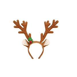 FNA Fashions® Christmas Reindeer Antler Aliceband Holly & Bell Xmas Fancy Dress Party Headband